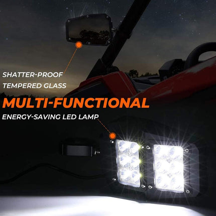 Multi-functional energy-saving LED lamp on a vehicle with night sky background