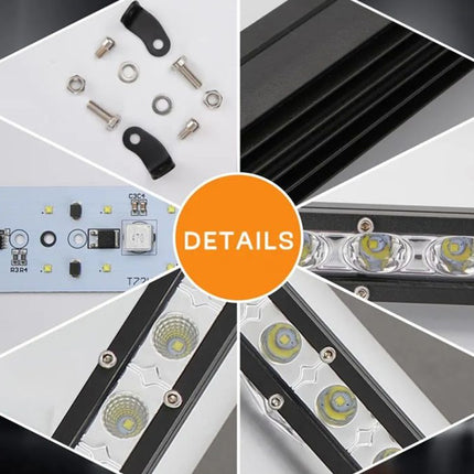 Collage of LED strip light components and details with a 'DETAILS' label.