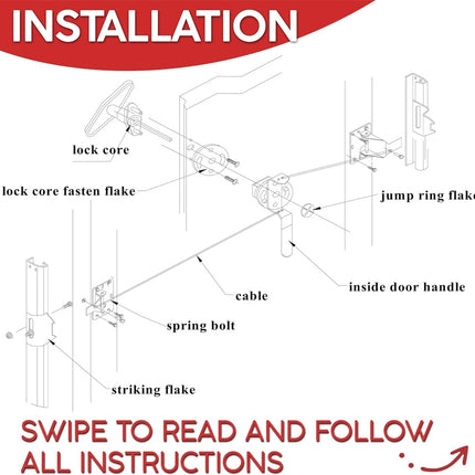 Garage Door Lock Kit Universal T Handle | NZ Sale
