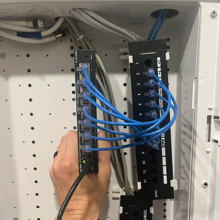 12 Port Cat6 Ethernet Patch Panel RJ45 Keystone Jack Network