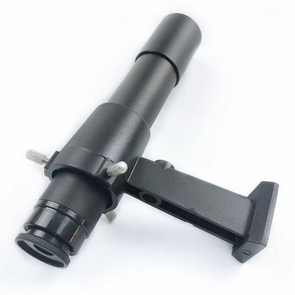 Black metal clamp on a white background