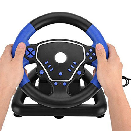 Game Steering Wheel - Dual Motor Vibration Feedback | 180° Rotation PC Xbox Switch Compatible Pedals Gearbox USB ZQ-004