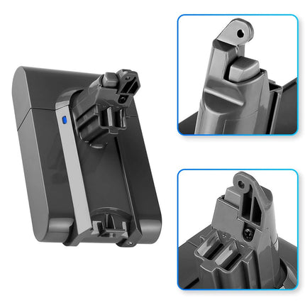 Black phone holder with close-up insets on a white background