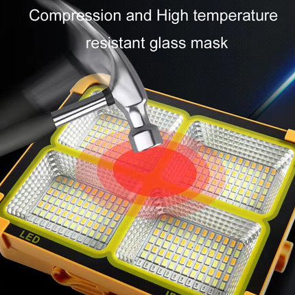 LED work light with glass mask protection against compression and high temperature