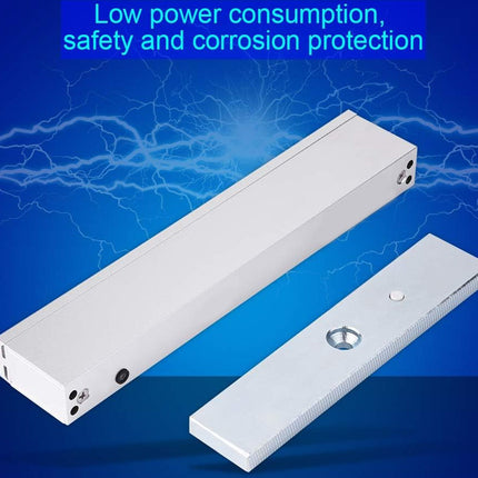Two white rectangular devices on a blue background with electrical effects and text about power consumption and safety.