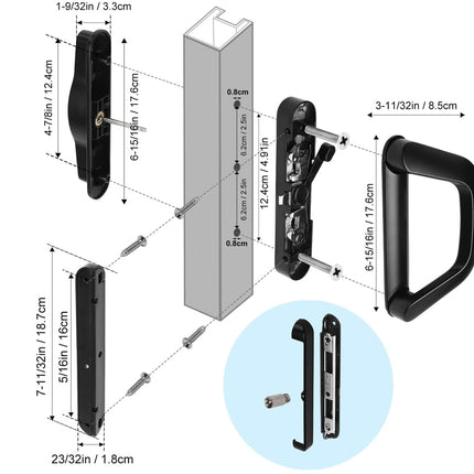 Patio Sliding Door Handle Set with Lock
