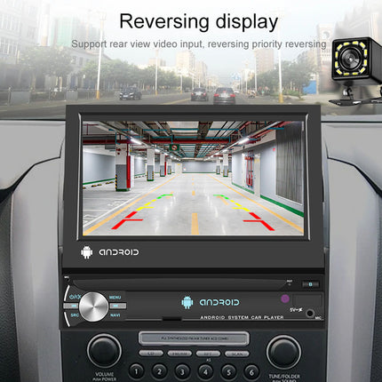 Car reversing display system with Android logo on a vehicle interior background