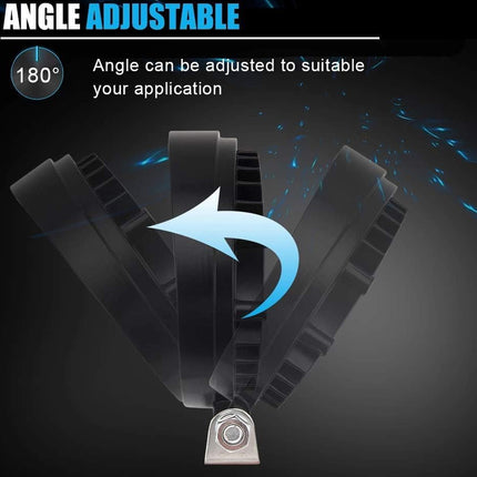 Black adjustable light bar with angle adjustment feature on a dark background