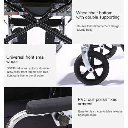 Wheelchair with features highlighted on a white background