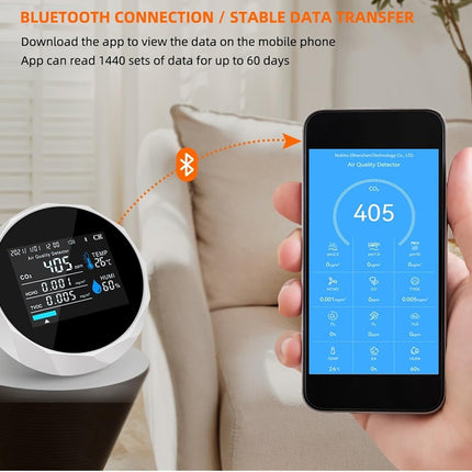 Smart air quality monitor with smartphone app for data transfer
