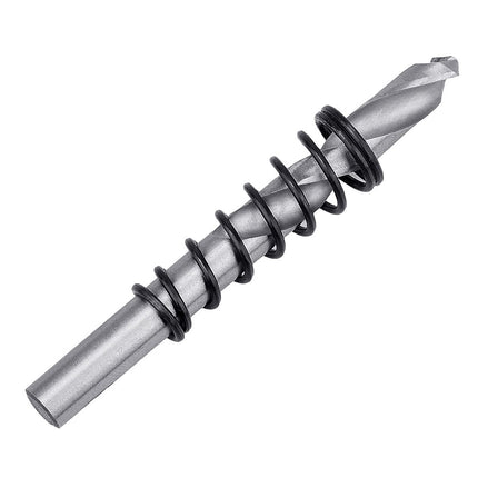 Metal drill bit on a white background