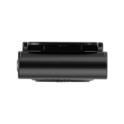 A black cylindrical electronic component or battery with a rectangular connector on top, shown against a plain white background.