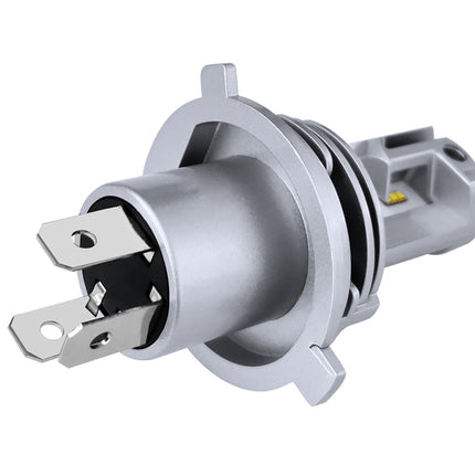 Metallic electrical plug on a white background