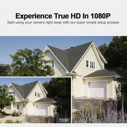 House with trees and sky, promotional text for HD camera quality comparison.
