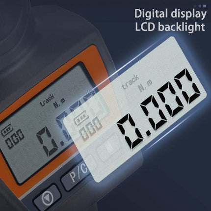 Digital display with LCD backlight on a dark background