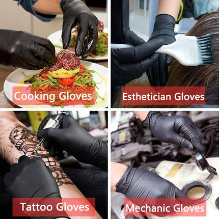 Collage of different types of gloves used in various professions with text labels.