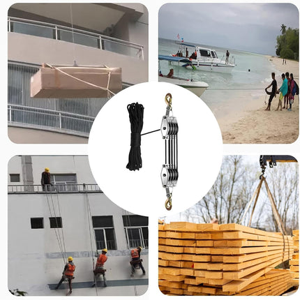 Block And Tackle Pulley 20m Rope | NZ Sale