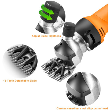 Gardening tool with detachable blades on a white background