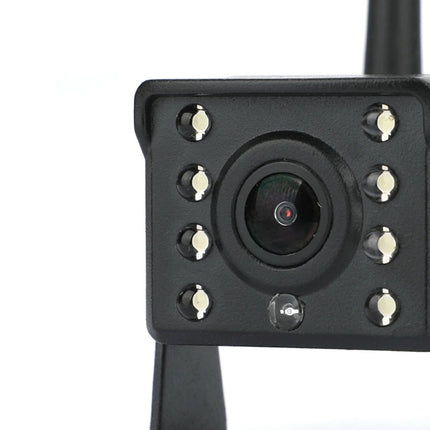 Black security camera with metallic screws on a white background