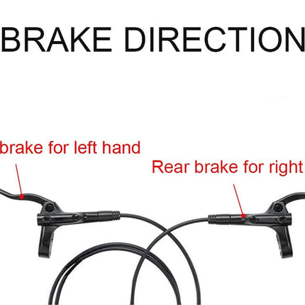 Diagram showing brake direction with labels for front and rear brakes on a white background.