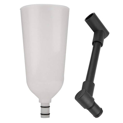 White filter housing with black nozzle on a white background