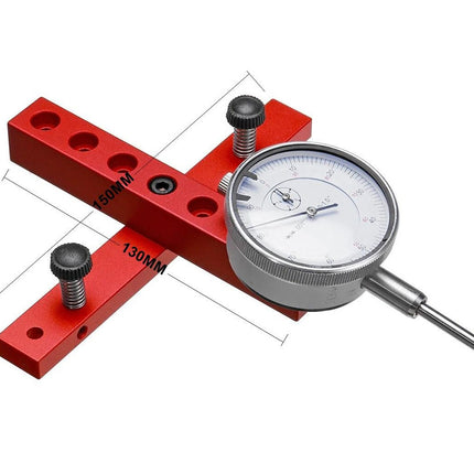 A red precision dial indicator with a silver metal probe and white face, shown on a white background with black dimension lines and text indicating 130mm and 60mm. A small 'KangLife' watermark is visible in the bottom right corner.