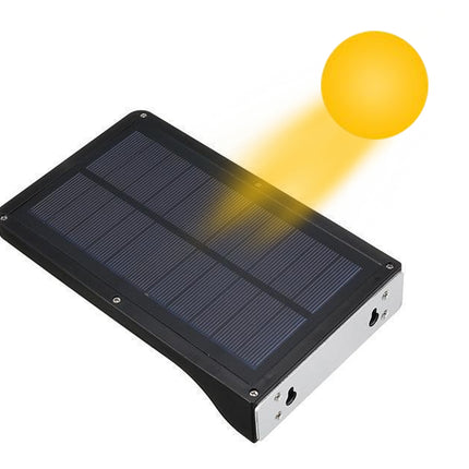 Solar panel with a yellow light beam on a white background
