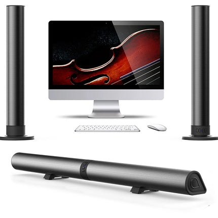 Computer monitor with speakers and a keyboard on a white background