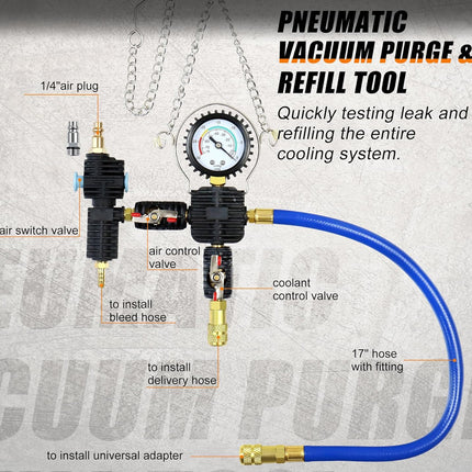 Coolant Vacuum Purge Refill Kit for Car SUV Van