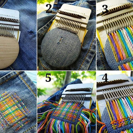 28 Hooks Mini Darning Loom Machine Weave Tool
