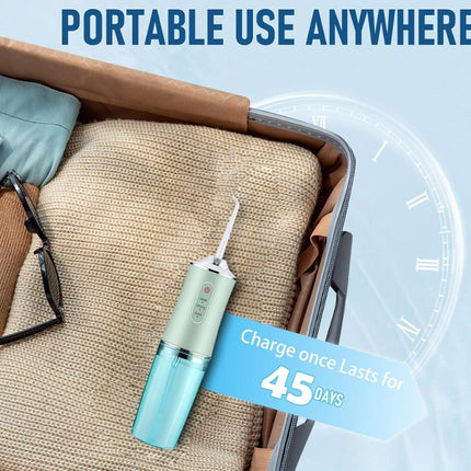 Portable device in a suitcase with text 'Portable Use Anywhere' and 'Charge once Lasts for 45 Days'.