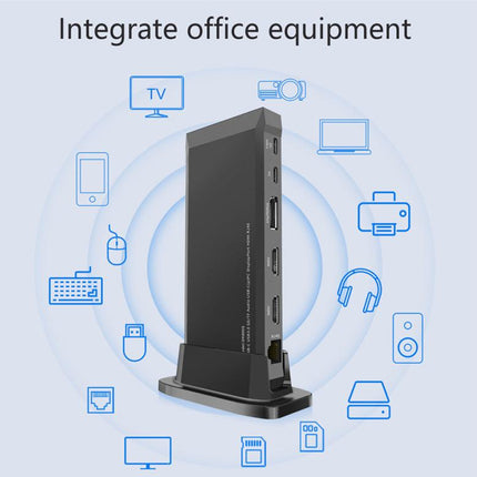 13-in-1 USB C Hub Docking Station - For MacBook & Laptops | 4K HDMI, DisplayPort, 100W PD, Ethernet, USB 3.0, SD/TF Reader, Audio Jack