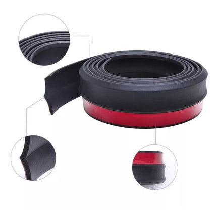 Black and red rubber strip with close-up insets on a white background
