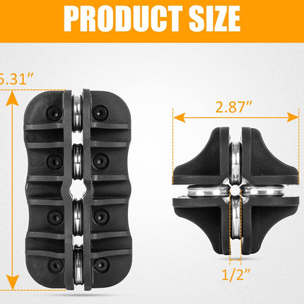 Black metal brackets with measurements on a white background
