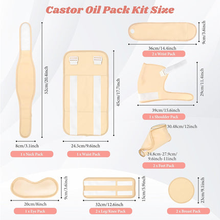 12Pcs Castor Oil Wrap Kit | NZ Sale