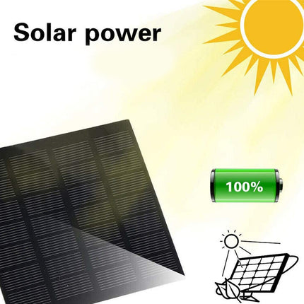 Solar panel with battery icon and sun symbol, representing solar power.
