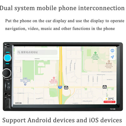 Car multimedia display with navigation map on a white background