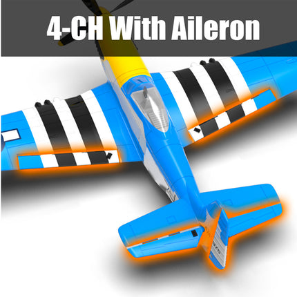Model airplane with 4-CH and aileron features on a white background