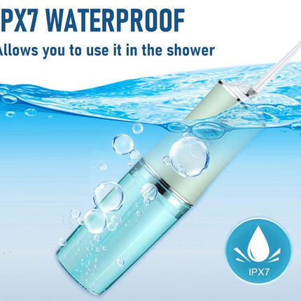 Waterproof device with IPX7 label submerged in water, indicating its shower-use capability.