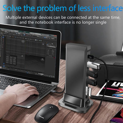 13-in-1 USB C Hub Docking Station - For MacBook & Laptops | 4K HDMI, DisplayPort, 100W PD, Ethernet, USB 3.0, SD/TF Reader, Audio Jack