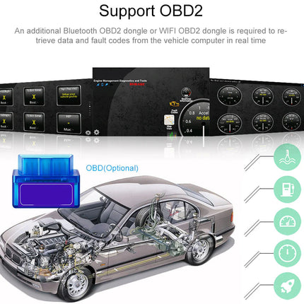 Car diagnostic tool with OBD2 support on a white background