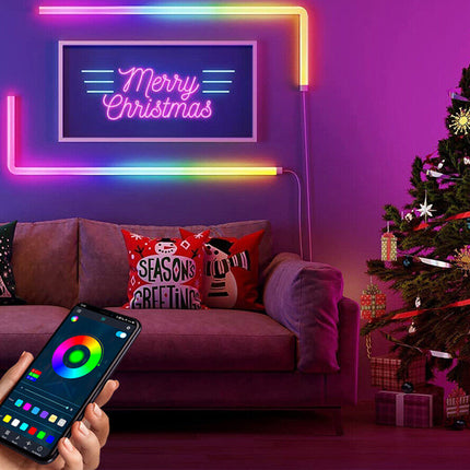 Smart RGB LED Wall Lights WiFi App Voice Control 6 Pack | Modular Gaming Ambient Lighting Compatible with Alexa Google Siri Music Sync