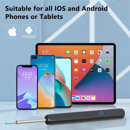 Smartphone, tablet, and smartphone with a screwdriver on a light blue background