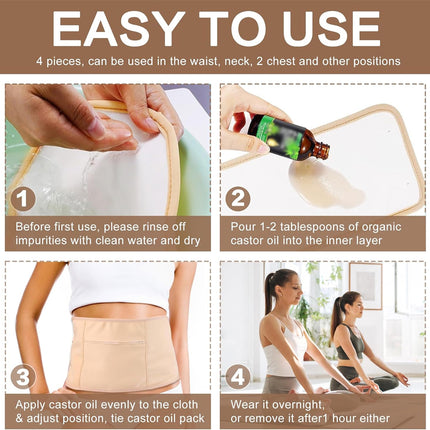 12Pcs Castor Oil Wrap Kit | NZ Sale