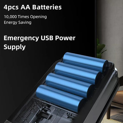 Blue batteries on a power bank with text about battery capacity and features.