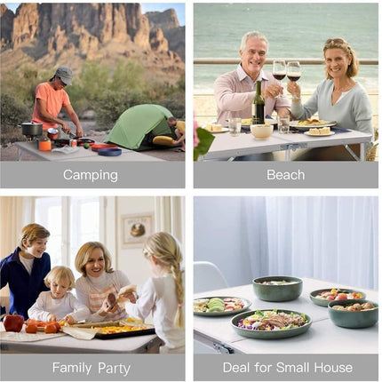Four different scenes labeled 'Camping', 'Beach', 'Family Party', and 'Deal for Small House'.
