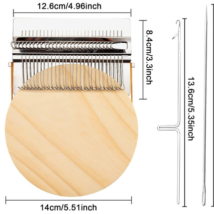 28 Hooks Mini Darning Loom Machine Weave Tool