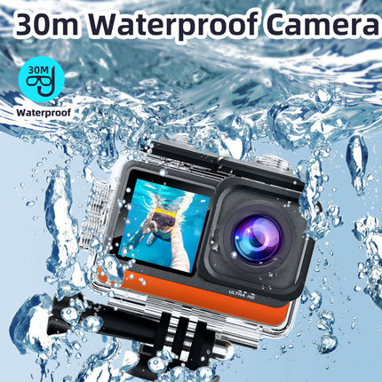 Action camera with 30m waterproof feature in water