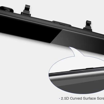 Car rearview mirror with a 2.5D curved surface screen on a white background