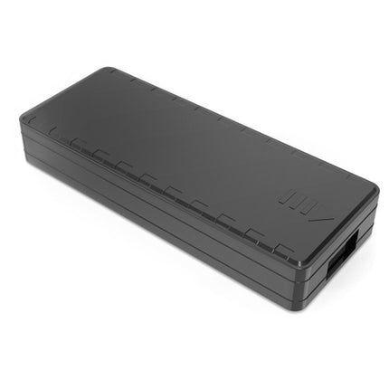 Black rectangular battery pack on a white background